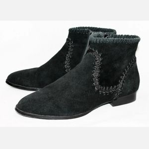 Jack Rogers Gemma Black Suede Ankle Booties